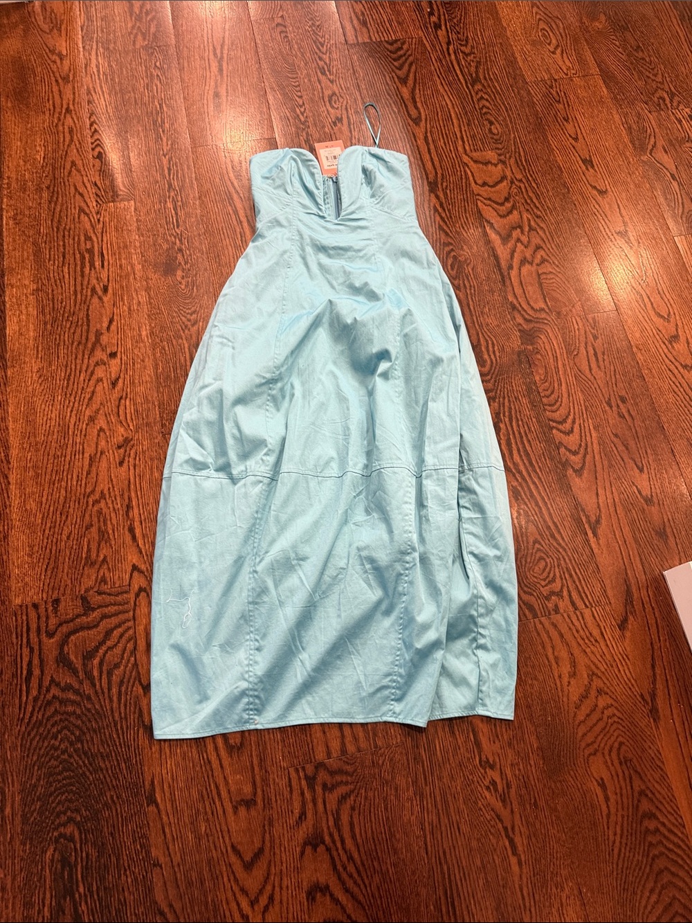 cult gaia Strapless Light Blue Sweetheart Dress